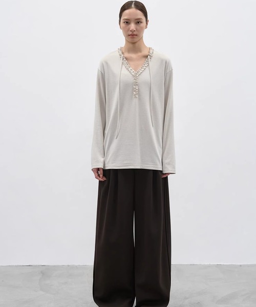 EIGHTHMONTH(エイスマンス)の「フリルライントップス EM25a173【EIGHTHMONTH】(Tシャツ/カットソー・レディース・アイボリー/ダークグレー・S/M)」の22枚目の写真