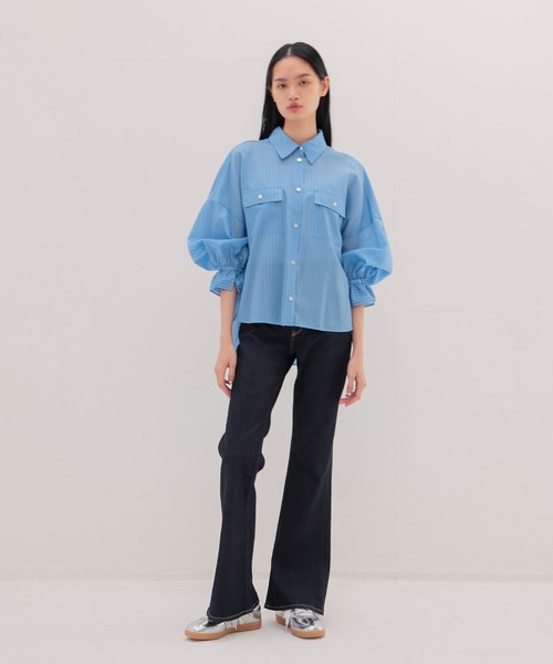 YANUK（ヤヌーク）の「YANUK / Bootcut One wash Indigo(ブーツカットデニム 57141300)（デニムパンツ・レディース・インディゴブルー・25/24/23）」の6枚目の写真