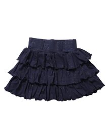 SEQUENZ（シークエンズ）の「【sqnz（エスキュンズ）】sqnz glitter  tiered skirt / レディース スカート フリル ベルトループ グリッター ラメ 刺繍 ワンポイント【セットアップ着用可能】（スカート）」