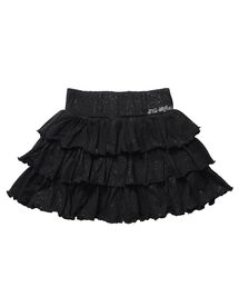 SEQUENZ（シークエンズ）の「【sqnz（エスキュンズ）】sqnz glitter  tiered skirt / レディース スカート フリル ベルトループ グリッター ラメ 刺繍 ワンポイント【セットアップ着用可能】（スカート）」