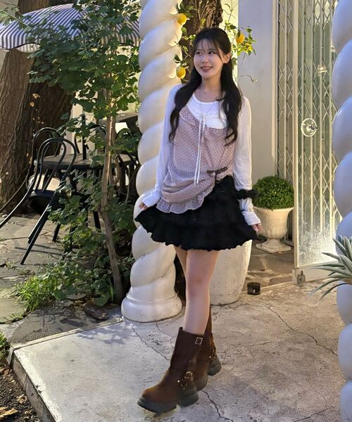 SEQUENZ(シークエンズ)の「※WEB限定 / セットアップ対応 / レディースグリッターフリルミニスカート / sqnz glitter tiered skirt(スカート・レディース・ダークネイビー/ブラック/ライトピンク・SMALL/MEDIUM)」の19枚目の写真