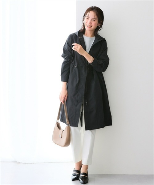 7days Life Styling（セブンデイズライフスタイリング）の「防花粉ドロストロングフーディーコート（ＵＶカット）＜大きいサイズ有＞（ダッフルコート・レディース・カーキ・LL/L/M）」の2枚目の写真