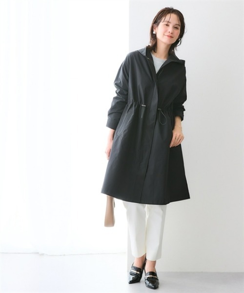 7days Life Styling（セブンデイズライフスタイリング）の「防花粉ドロストロングフーディーコート（ＵＶカット）＜大きいサイズ有＞（ダッフルコート・レディース・カーキ・LL/L/M）」の3枚目の写真