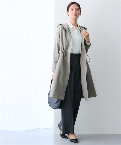 7days Life Styling（セブンデイズライフスタイリング）の「防花粉ドロストロングフーディーコート（ＵＶカット）＜大きいサイズ有＞（ダッフルコート・レディース・カーキ・LL/L/M）」の8枚目の写真