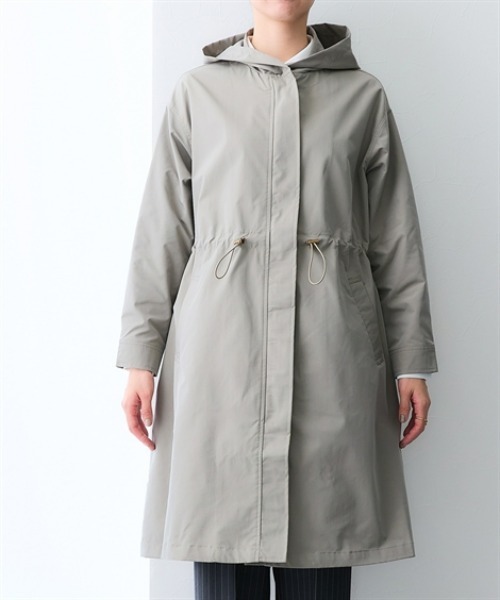 7days Life Styling（セブンデイズライフスタイリング）の「防花粉ドロストロングフーディーコート（ＵＶカット）＜大きいサイズ有＞（ダッフルコート・レディース・カーキ・LL/L/M）」の9枚目の写真