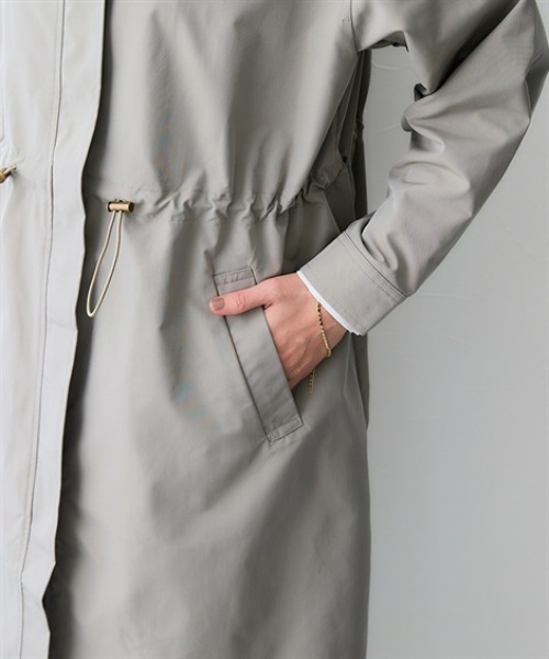 7days Life Styling（セブンデイズライフスタイリング）の「防花粉ドロストロングフーディーコート（ＵＶカット）＜大きいサイズ有＞（ダッフルコート・レディース・カーキ・LL/L/M）」の13枚目の写真