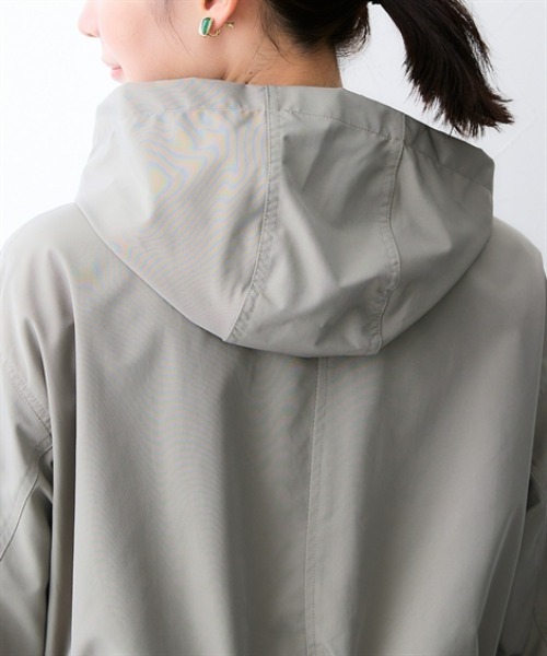 7days Life Styling（セブンデイズライフスタイリング）の「防花粉ドロストロングフーディーコート（ＵＶカット）＜大きいサイズ有＞（ダッフルコート・レディース・カーキ・LL/L/M）」の4枚目の写真