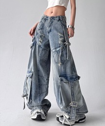 inst.ALL（インストール）の「フラップベルトワイドデニムカーゴパンツ（カーゴパンツ）」
