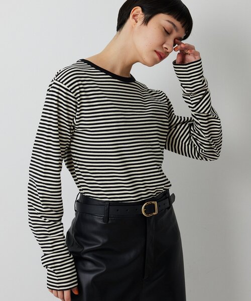 THE PAUSE（ザ ポーズ）の「【THE PAUSE】ボーダーロンTEE（Tシャツ/カットソー・レディース・ブラック/ネイビー・FREE）」の16枚目の写真