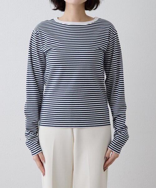 THE PAUSE（ザ ポーズ）の「【THE PAUSE】ボーダーロンTEE（Tシャツ/カットソー・レディース・ブラック/ネイビー・FREE）」の13枚目の写真