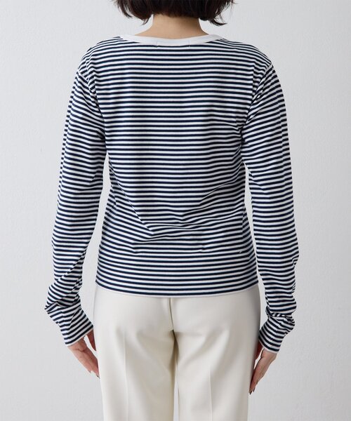 THE PAUSE（ザ ポーズ）の「【THE PAUSE】ボーダーロンTEE（Tシャツ/カットソー・レディース・ブラック/ネイビー・FREE）」の4枚目の写真