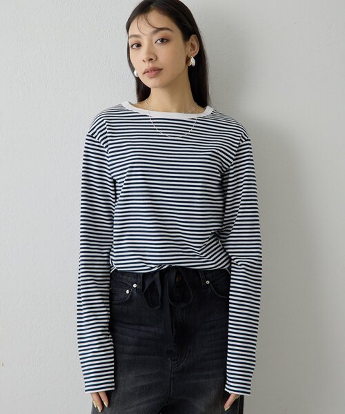 THE PAUSE（ザ ポーズ）の「【THE PAUSE】ボーダーロンTEE（Tシャツ/カットソー・レディース・ブラック/ネイビー・FREE）」の20枚目の写真