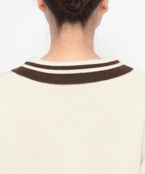 LOWRYS FARM（ローリーズファーム）の「エリポロラインニットプルオーバー　645088（ニット/セーター・レディース・グレー/アイボリー/ネイビー・FREE）」の19枚目の写真