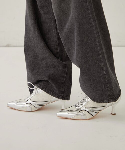 WHO'S WHO gallery(フーズフーギャラリー)の「MESH HEEL SNEAKERS(スニーカー・レディース・ブラック/オフホワイト・X-LARGE/LARGE/MEDIUM)」の5枚目の写真