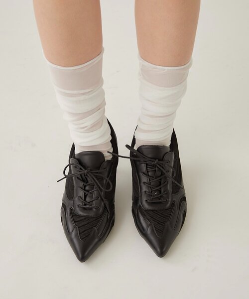 WHO'S WHO gallery(フーズフーギャラリー)の「MESH HEEL SNEAKERS(スニーカー・レディース・ブラック/オフホワイト・X-LARGE/LARGE/MEDIUM)」の6枚目の写真