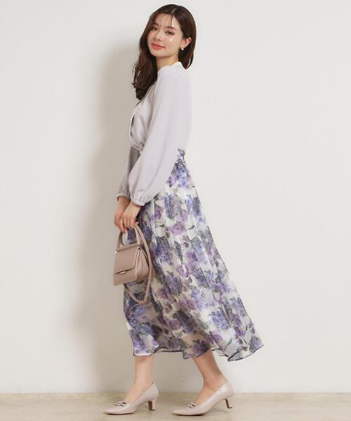 couture brooch（クチュールブローチ）の「【洗える・ハレの日・通勤】配色 細リボンタイ ブラウス（シャツ/ブラウス・レディース・ホワイト系7/ライトグレー系4/ベージュ系4・40/38/42/36）」の22枚目の写真