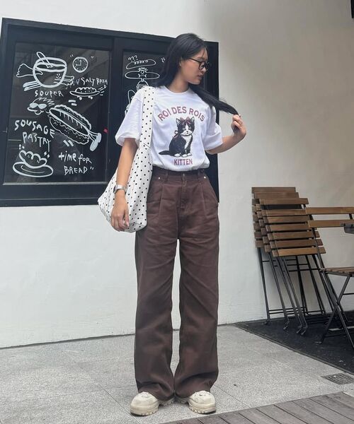 ROIDESROIS(ロワデロワ)の「キトンキャットプリント半袖Tシャツ(ホワイト)(Tシャツ/カットソー・レディース・その他・M/L/2XL/XL/S)」の6枚目の写真