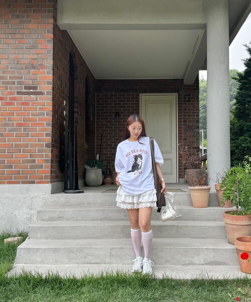 ROIDESROIS(ロワデロワ)の「キトンキャットプリント半袖Tシャツ(ホワイト)(Tシャツ/カットソー・レディース・その他・M/L/2XL/XL/S)」の10枚目の写真