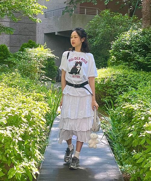 ROIDESROIS(ロワデロワ)の「キトンキャットプリント半袖Tシャツ(ホワイト)(Tシャツ/カットソー・レディース・その他・M/L/2XL/XL/S)」の4枚目の写真