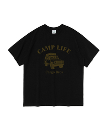 トラベルキャンプカー 半袖Tシャツ (ブラック)