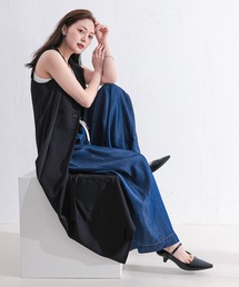 en CAnAF（エンカナフ）の「【とろみ落ち感】テンセルデニム ワイドイージーパンツ 春夏（デニムパンツ）」