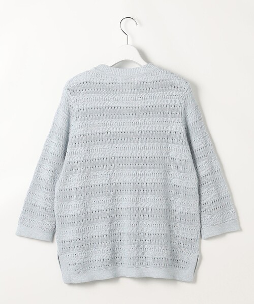J.PRESS(ジェイプレス)の「CROCHET LIKE PATTERN スキッパー ニット(ニット/セーター・レディース・ベージュ系/ブルー系・F)」の10枚目の写真