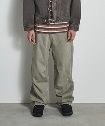 Vintage Washed 3D Design Work Pants / ビンテージウォッシュ3Dデザインワークパンツ
