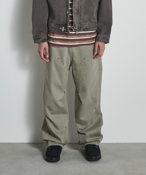 BLANK HOTEL(ブランクホテル)の「Vintage Washed 3D Design Work Pants / ビンテージウォッシュ3Dデザインワークパンツ(その他パンツ・メンズ・オリーブ/ブラック・L/M/S)」の2枚目の写真