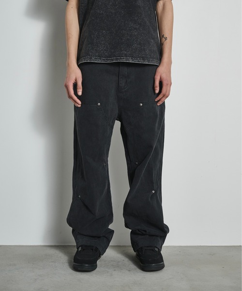 BLANK HOTEL(ブランクホテル)の「Vintage Washed 3D Design Work Pants / ビンテージウォッシュ3Dデザインワークパンツ(その他パンツ・メンズ・オリーブ/ブラック・L/M/S)」の1枚目の写真