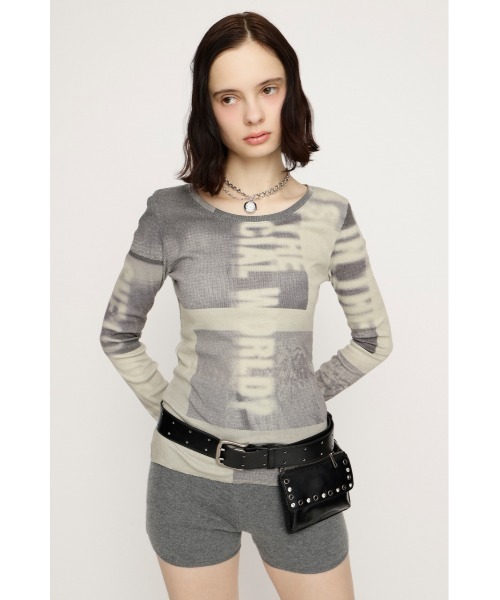 SLY(スライ)の「【2026SS新作】GRAPHIC SHEER L/S T/SHLIMITED ITEM グラフィックシアーロングスリーブTシャツ 春服(Tシャツ/カットソー・レディース・カーキ/ブルー・FREE)」の4枚目の写真
