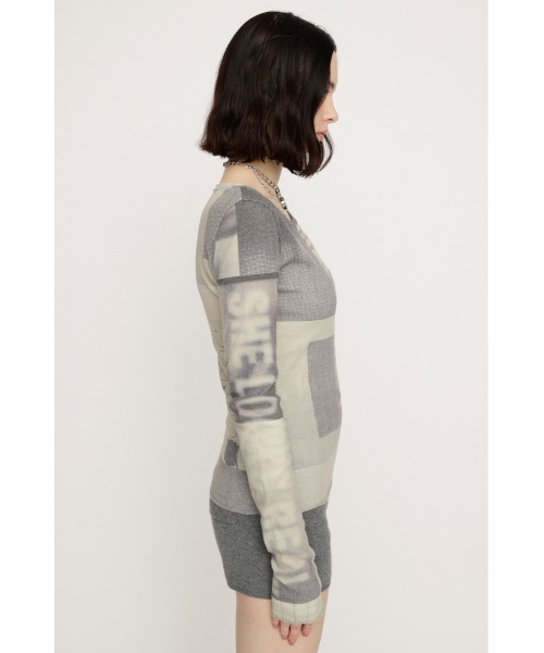 SLY(スライ)の「【2026SS新作】GRAPHIC SHEER L/S T/SHLIMITED ITEM グラフィックシアーロングスリーブTシャツ 春服(Tシャツ/カットソー・レディース・カーキ/ブルー・FREE)」の9枚目の写真