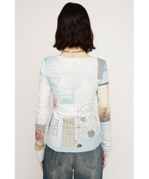 SLY(スライ)の「【2026SS新作】GRAPHIC SHEER L/S T/SHLIMITED ITEM グラフィックシアーロングスリーブTシャツ 春服(Tシャツ/カットソー・レディース・カーキ/ブルー・FREE)」の17枚目の写真