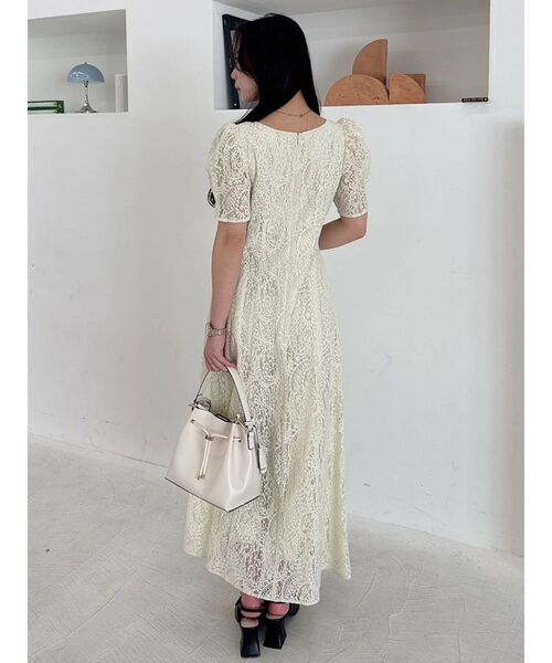 MERCURYDUO（マーキュリーデュオ）の「レースパイピングロングワンピース（ワンピース・レディース・イエロー/ブルー/オフホワイト・MEDIUM/SMALL）」の18枚目の写真