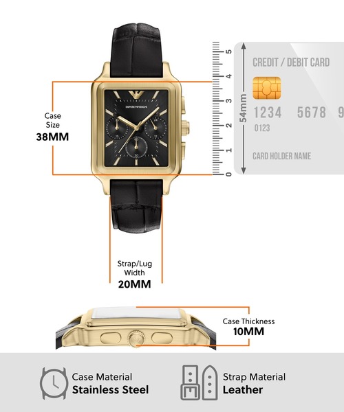 EMPORIO ARMANI(エンポリオアルマーニ)の「エンポリオ・アルマーニ 腕時計 メンズ アナログ レザー AR11753(アナログ腕時計・メンズ・ブラック・FREE)」の5枚目の写真