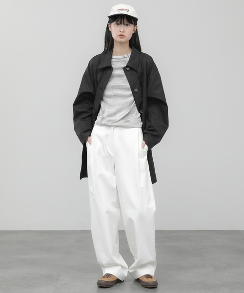 HEILIS(ヘイリス)の「スムースボーダーコンパクトロンT / コンパクト シンプル カジュアル フェミニン アイボリー ブラウン ブルー オフホワイト 白 黒 青 春服 夏服 秋服 長袖 トップス ノームコア シティガール 韓国 インナー ロンT レイヤード(Tシャツ/カットソー・レディース・ブルー/アイボリー/ブラウン・FREE)」の19枚目の写真