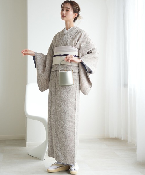 utatane(ウタタネ)の「着物 utatane ジャガードペイズリー袷着物(着物・レディース・オフホワイト/ベージュ/ネイビー/エンジ・FREE)」の10枚目の写真