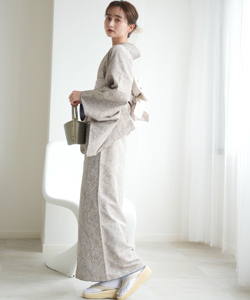 utatane(ウタタネ)の「着物 utatane ジャガードペイズリー袷着物(着物・レディース・オフホワイト/ベージュ/ネイビー/エンジ・FREE)」の11枚目の写真