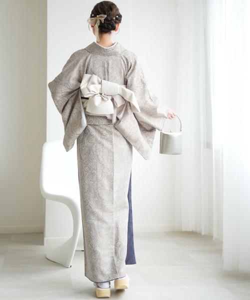 utatane(ウタタネ)の「着物 utatane ジャガードペイズリー袷着物(着物・レディース・オフホワイト/ベージュ/ネイビー/エンジ・FREE)」の12枚目の写真