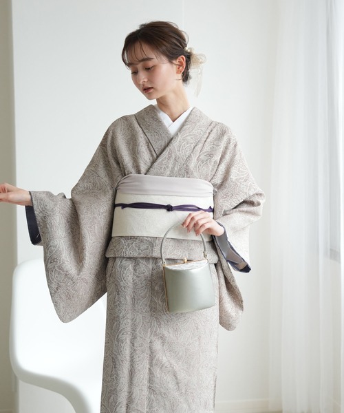 utatane(ウタタネ)の「着物 utatane ジャガードペイズリー袷着物(着物・レディース・オフホワイト/ベージュ/ネイビー/エンジ・FREE)」の13枚目の写真