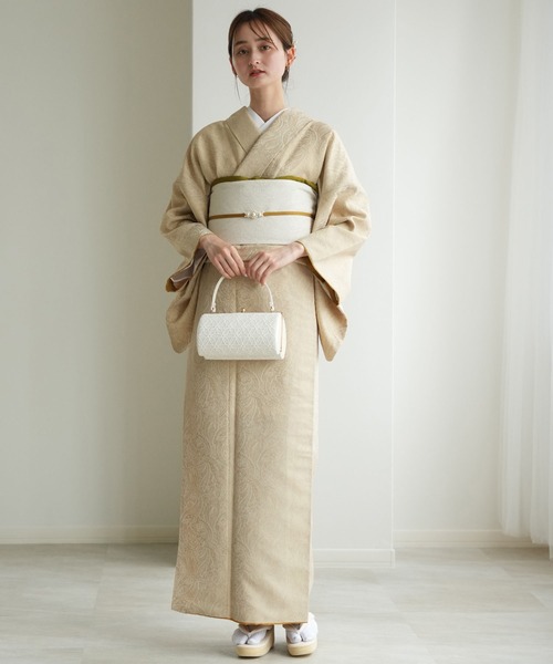 utatane(ウタタネ)の「着物 utatane ジャガードペイズリー袷着物(着物・レディース・オフホワイト/ベージュ/ネイビー/エンジ・FREE)」の17枚目の写真