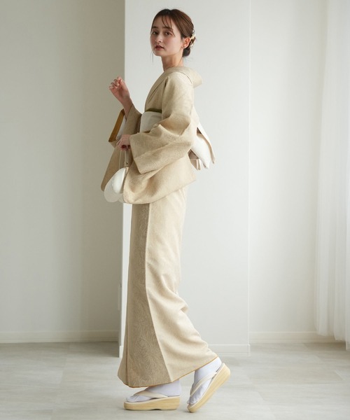 utatane(ウタタネ)の「着物 utatane ジャガードペイズリー袷着物(着物・レディース・オフホワイト/ベージュ/ネイビー/エンジ・FREE)」の18枚目の写真