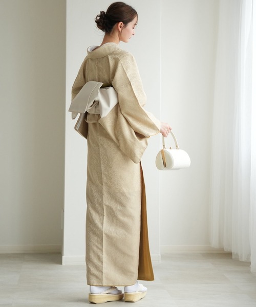 utatane(ウタタネ)の「着物 utatane ジャガードペイズリー袷着物(着物・レディース・オフホワイト/ベージュ/ネイビー/エンジ・FREE)」の19枚目の写真