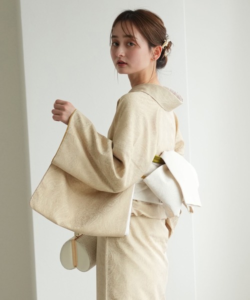 utatane(ウタタネ)の「着物 utatane ジャガードペイズリー袷着物(着物・レディース・オフホワイト/ベージュ/ネイビー/エンジ・FREE)」の20枚目の写真