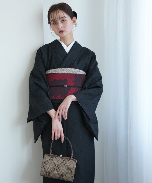 utatane(ウタタネ)の「着物 utatane ジャガードペイズリー袷着物(着物・レディース・オフホワイト/ベージュ/ネイビー/エンジ・FREE)」の6枚目の写真