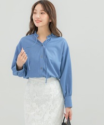 URBAN RESEARCH ROSSO WOMEN | 『WEB限定』フリルネックデニムブラウス(シャツ/ブラウス)