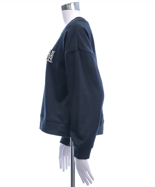 clear（クリア）の「ビジューロゴ付きスウェット[カジュアル 着回し抜群 大人]≪新作≫（スウェット・レディース・オフホワイト/ブラック・F）」の4枚目の写真