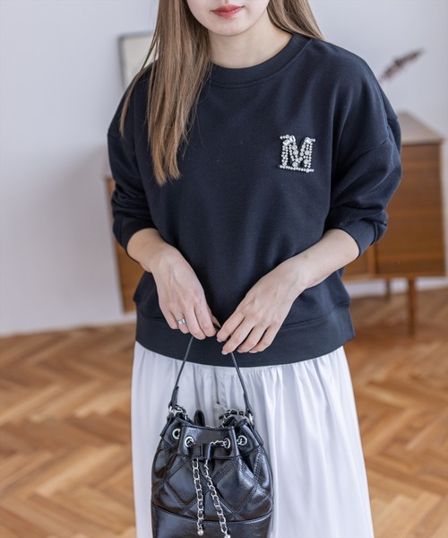 clear（クリア）の「ビジューロゴ付きスウェット[カジュアル 着回し抜群 大人]≪新作≫（スウェット・レディース・オフホワイト/ブラック・F）」の16枚目の写真