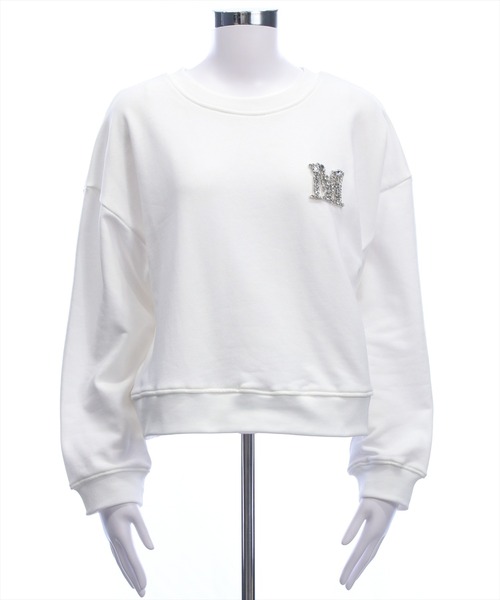 clear（クリア）の「ビジューロゴ付きスウェット[カジュアル 着回し抜群 大人]≪新作≫（スウェット・レディース・オフホワイト/ブラック・F）」の15枚目の写真