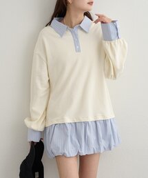 mystic（ミスティック）の「【3色展開/レイヤード風デザイン◎】バルーン切り替えミニワンピース（ワンピース）」