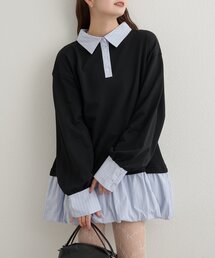 mystic（ミスティック）の「【3色展開/レイヤード風デザイン◎】バルーン切り替えミニワンピース（ワンピース）」